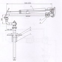 DN80 Консоль заправочная верхнего налива с датчиком  предельно-допустимого уровня, с пружинным цилиндром, без отвода паров